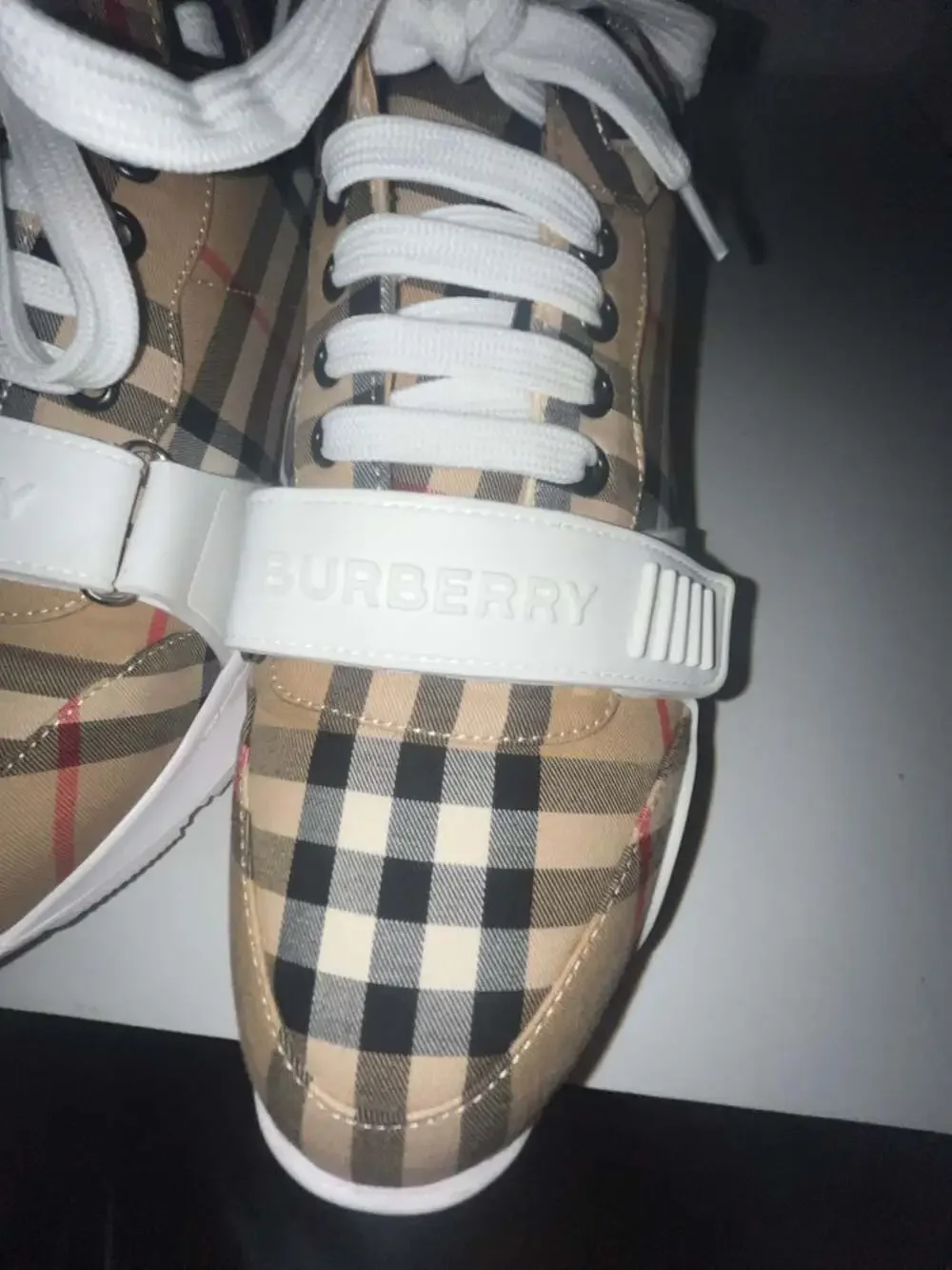 Burberry Regis Check Trainer Sneakers in Archive Beige